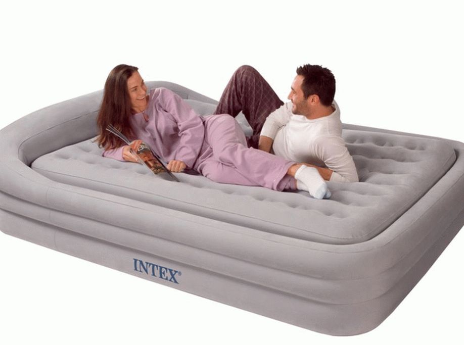 Надувная кровать intex с насосом
