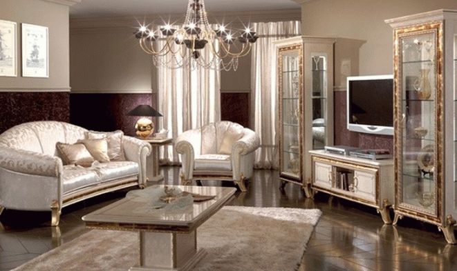 Шикарная мебель для гостиной в классическом стиле
