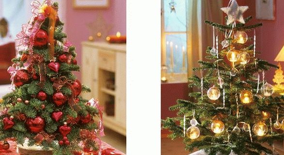 новогоднее украшение дома - маленькие елочки 002