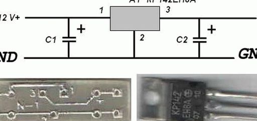 Электрическая схема стабилизатора на микросхеме КР 142ЕН8А