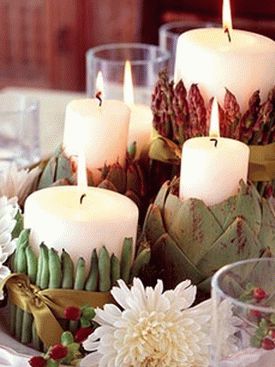 украшение стола цветами и свечами фото10
