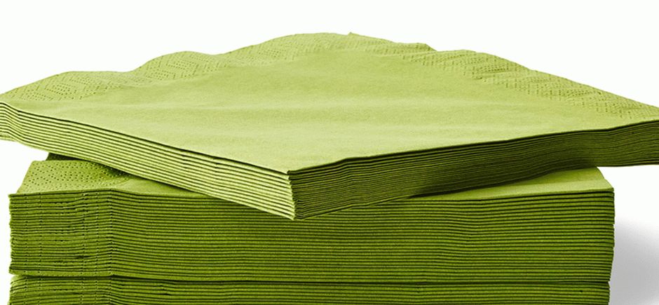 Зеленые салфетки для изготовления лотоса