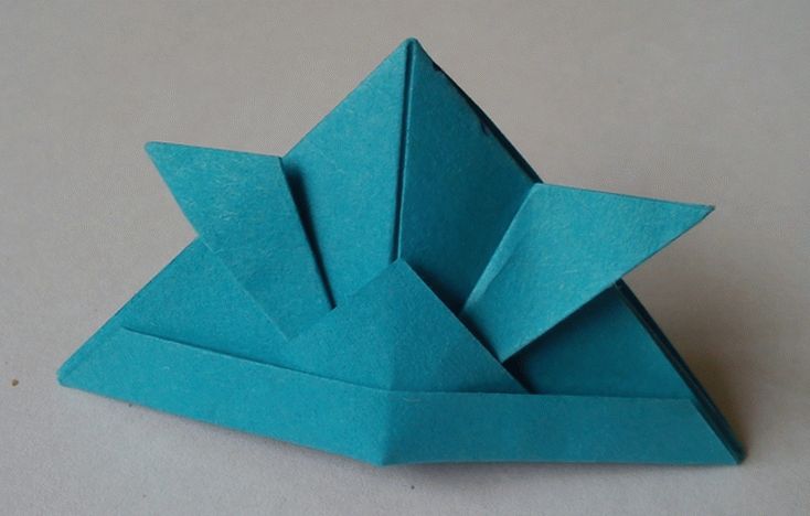 Шапка самурая в технике оригами