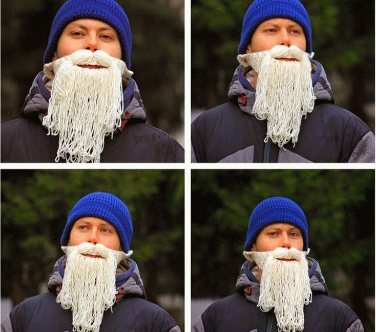 Вязаная борода Деда Мороза